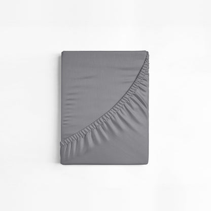 Fitted Sheet in Cotton, Grey — 180 × 200 cm