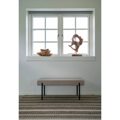 Banco Swindon en Tejido Color Piedra — 100 × 36 × 42,5 cm