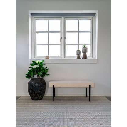 Swindon Bench in White Bouclé — 100 × 36 × 42.5 cm