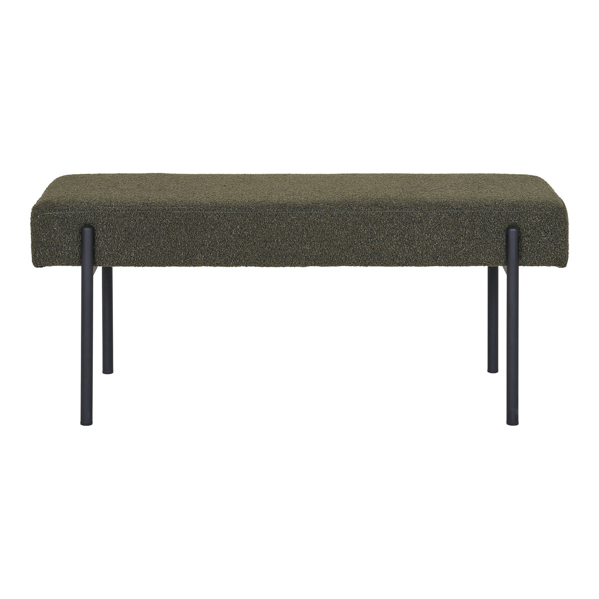 Banco Swindon em Bouclé Verde-Escuro — 100 × 36 × 42,5 cm
