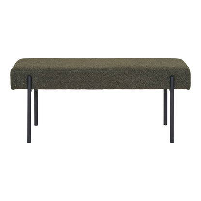 Banco Swindon em Bouclé Verde-Escuro — 100 × 36 × 42,5 cm
