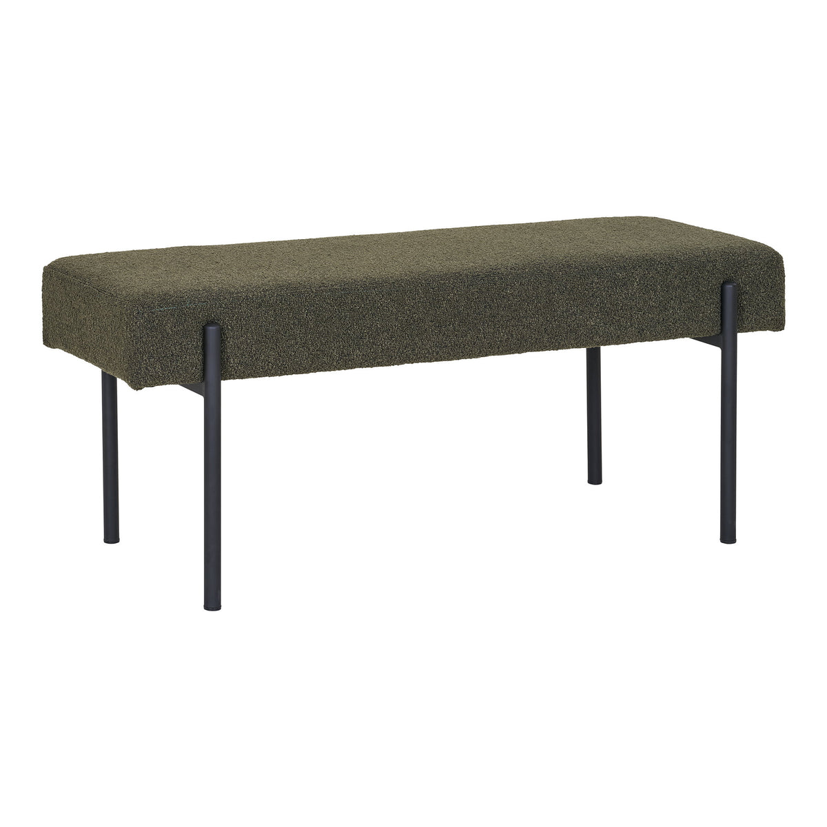 Banco Swindon em Bouclé Verde-Escuro — 100 × 36 × 42,5 cm