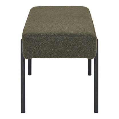 Banco Swindon em Bouclé Verde-Escuro — 100 × 36 × 42,5 cm