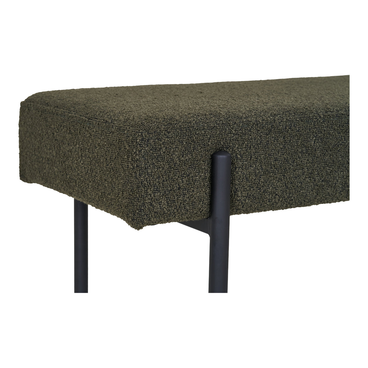 Banco Swindon em Bouclé Verde-Escuro — 100 × 36 × 42,5 cm