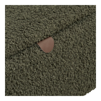 Banco-Baú Harlow em Teddy Verde — 95 × 37 × 45 cm