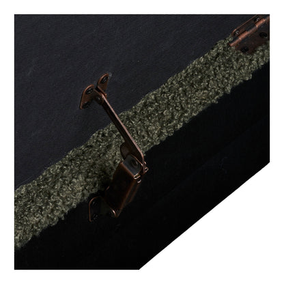 Banco-Baú Harlow em Teddy Verde — 95 × 37 × 45 cm