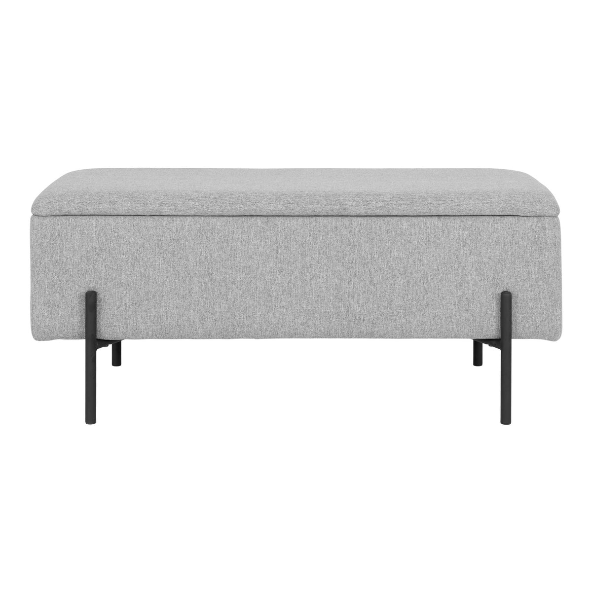 Banco Baúl Watford en Tela Gris Claro — 95 × 36,5 × 43 cm