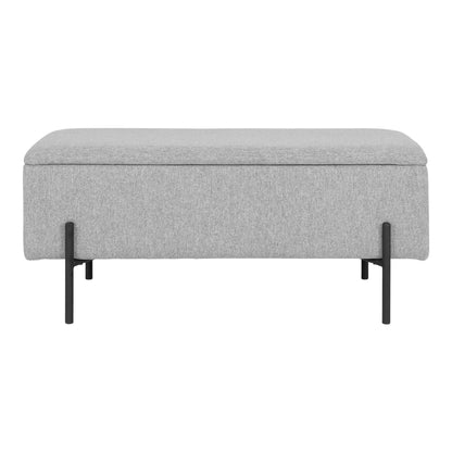 Banco Baúl Watford en Tela Gris Claro — 95 × 36,5 × 43 cm