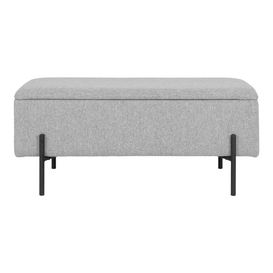 Watford Storage Bench in Light Grey Fabric — 95 × 36.5 × 43 cm