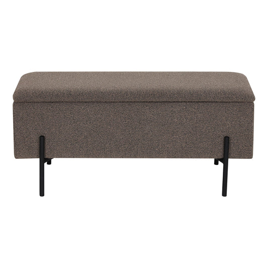 Watford Storage Bench in Brown Bouclé — 95 × 36.5 × 43 cm