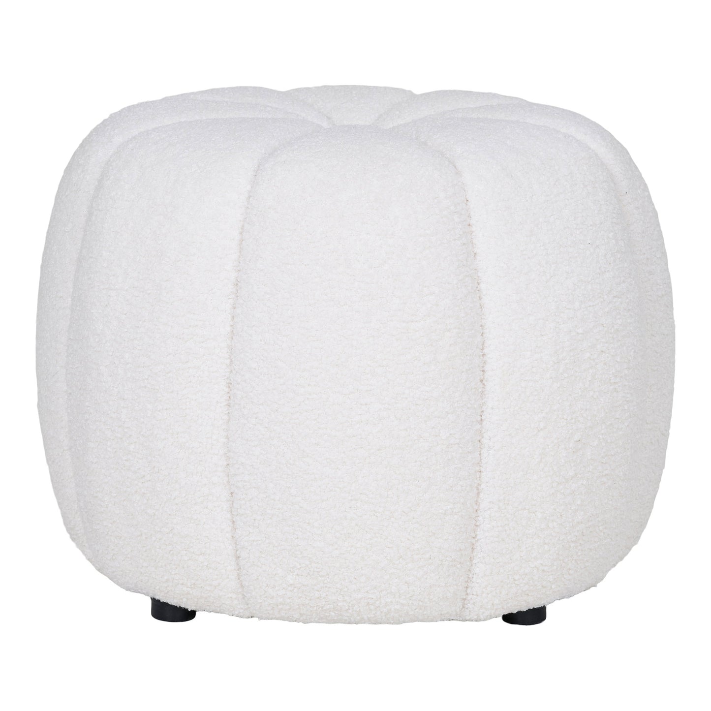 Pufe Paisley em Tecido Cru — Ø 48 × 38 cm