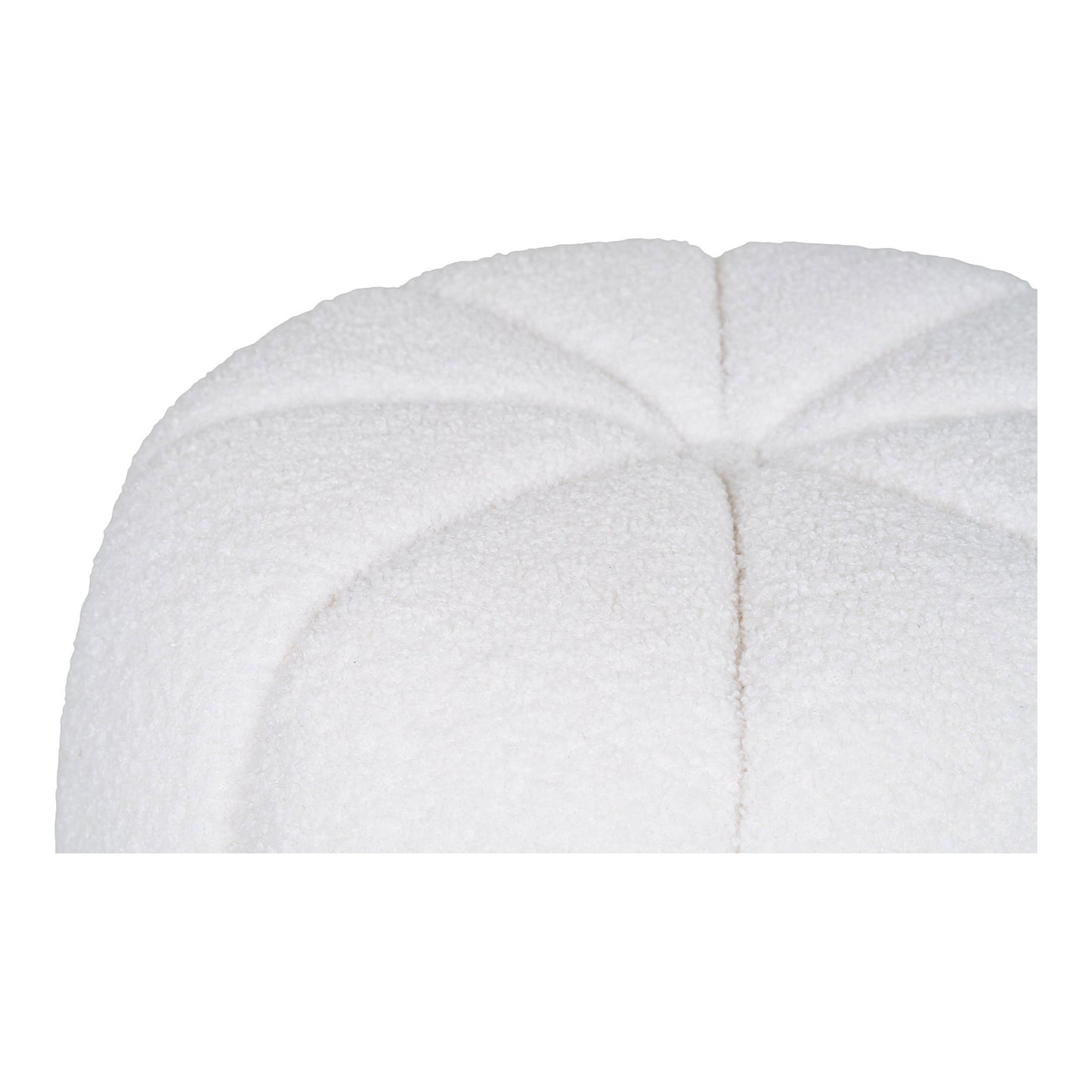 Pufe Paisley em Tecido Cru — Ø 48 × 38 cm
