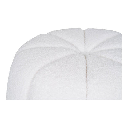 Pufe Paisley em Tecido Cru — Ø 48 × 38 cm