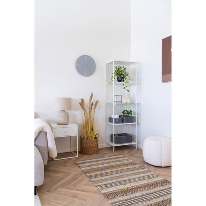 Pufe Paisley em Tecido Cru — Ø 48 × 38 cm