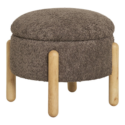 Puf con Almacenaje Medas, Marrón y Natural — Ø 45 × 36 cm
