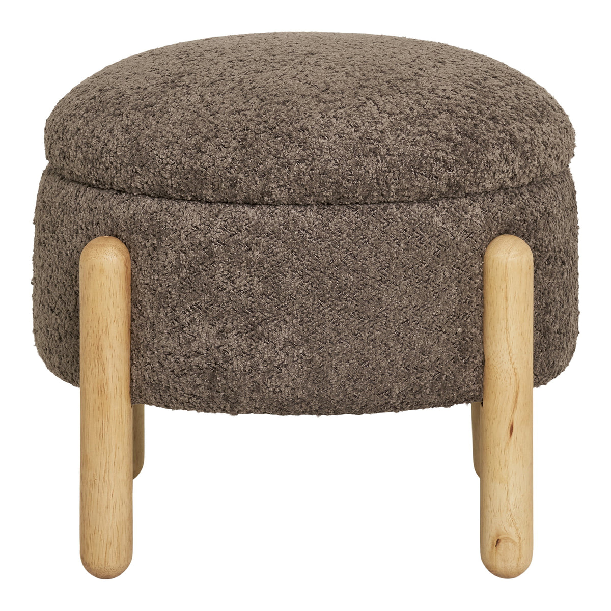 Puf con Almacenaje Medas, Marrón y Natural — Ø 45 × 36 cm