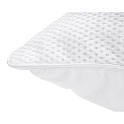 Low Sleeping Pillow with Ventilated Mesh, White — 50 × 70 cm