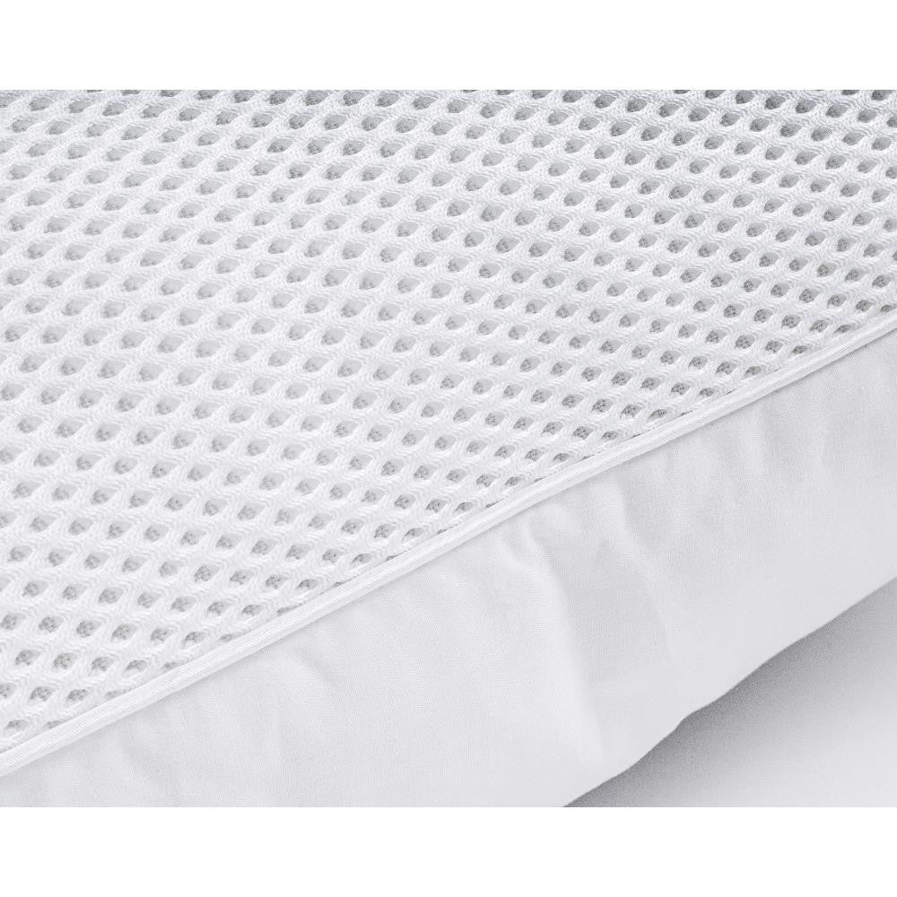 Low Sleeping Pillow with Ventilated Mesh, White — 50 × 70 cm