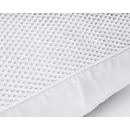 Low Sleeping Pillow with Ventilated Mesh, White — 50 × 70 cm