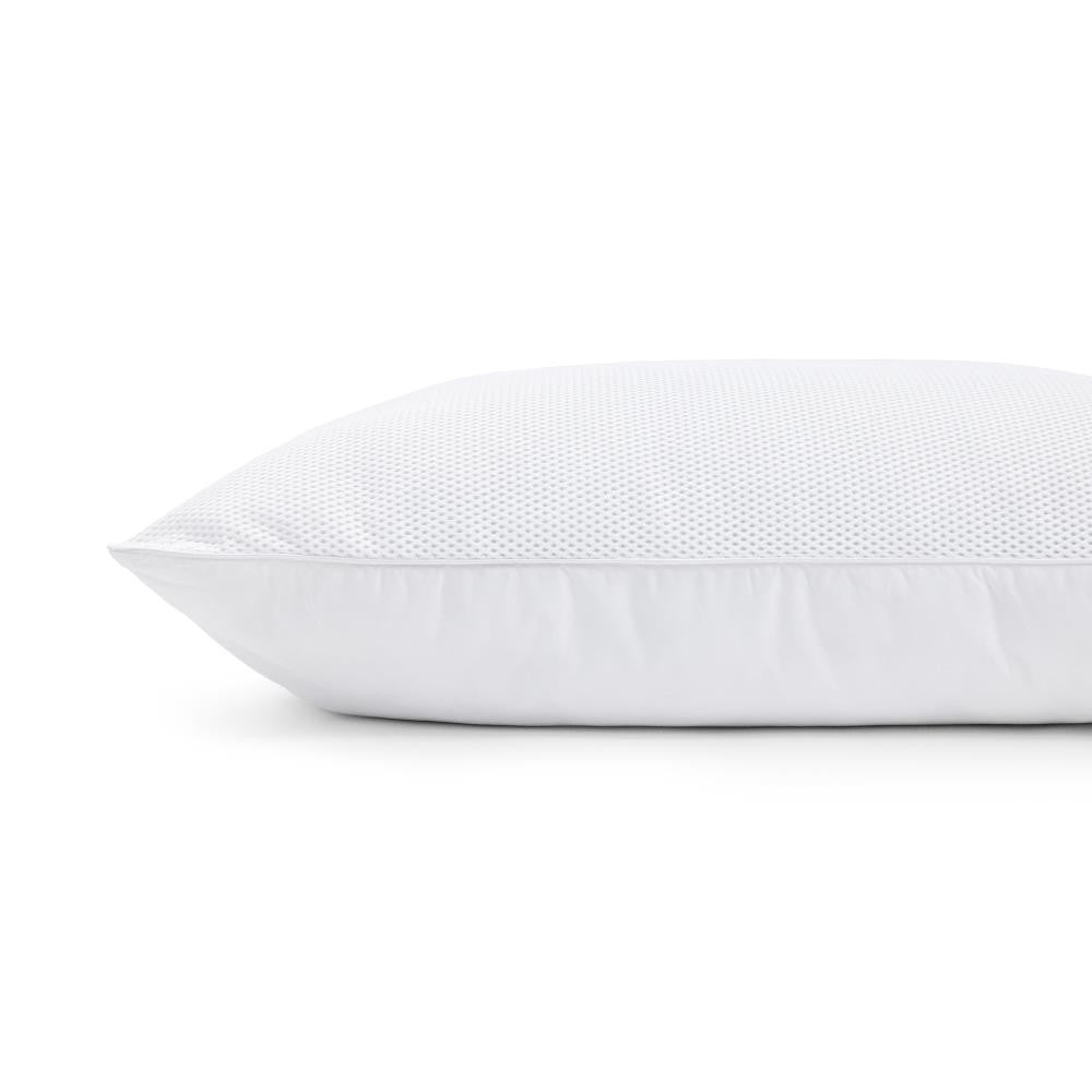 Low Sleeping Pillow with Ventilated Mesh, White — 50 × 70 cm