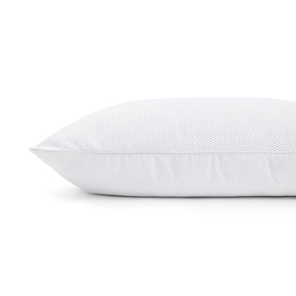 Low Sleeping Pillow with Ventilated Mesh, White — 50 × 70 cm
