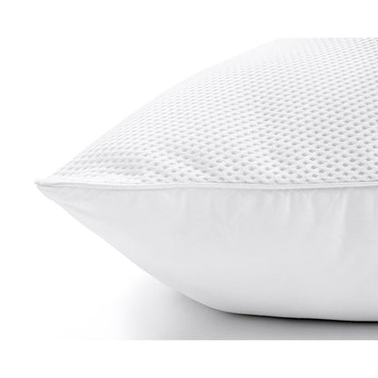 Low Sleeping Pillow with Ventilated Mesh, White — 50 × 70 cm