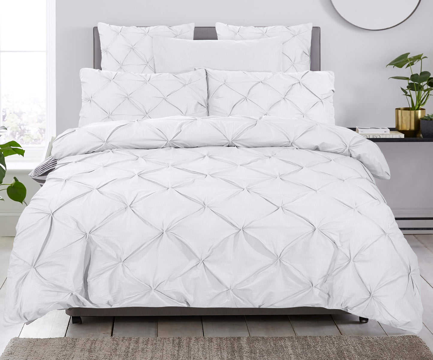 Capa de Edredão Salvador em Algodão Branco com Pintuck, 140 × 220 cm