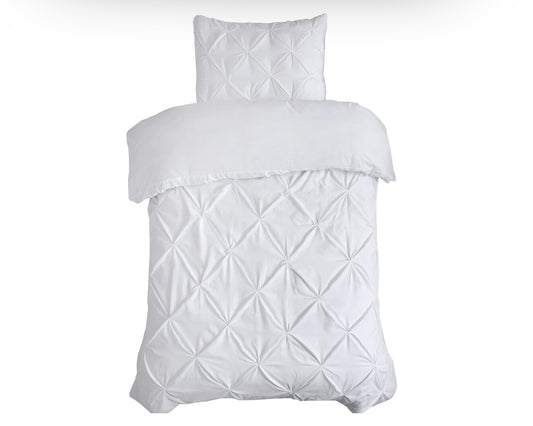 Capa de Edredão Salvador em Algodão Branco com Pintuck, 140 × 220 cm