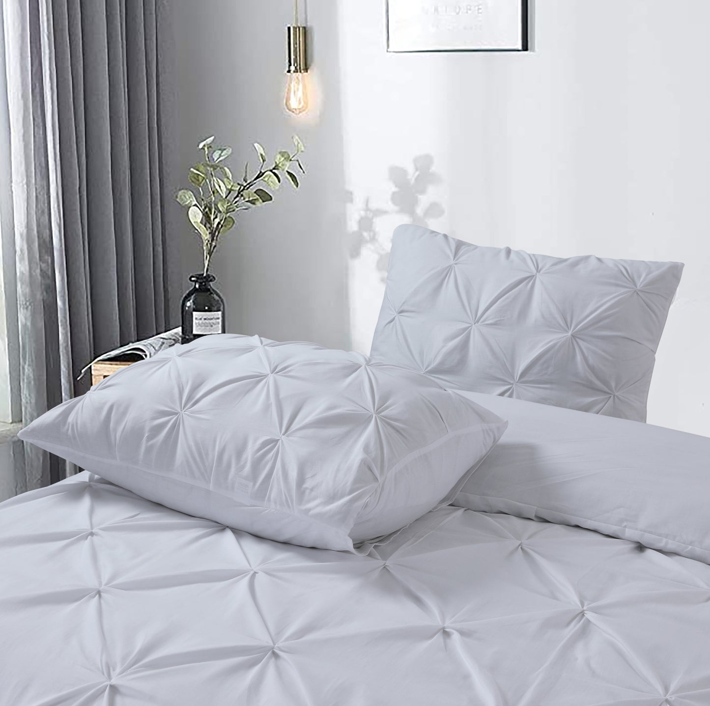 Capa de Edredão Salvador em Algodão Branco com Pintuck, 140 × 220 cm