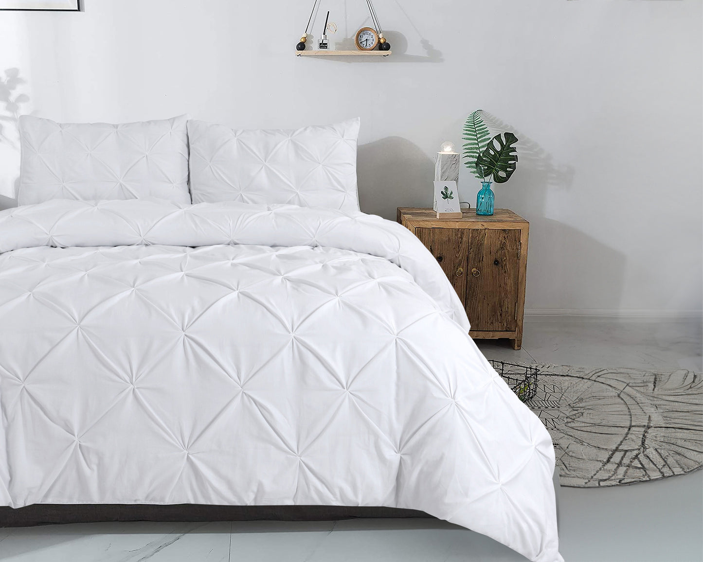 Capa de Edredão Salvador em Algodão Branco com Pintuck, 140 × 220 cm