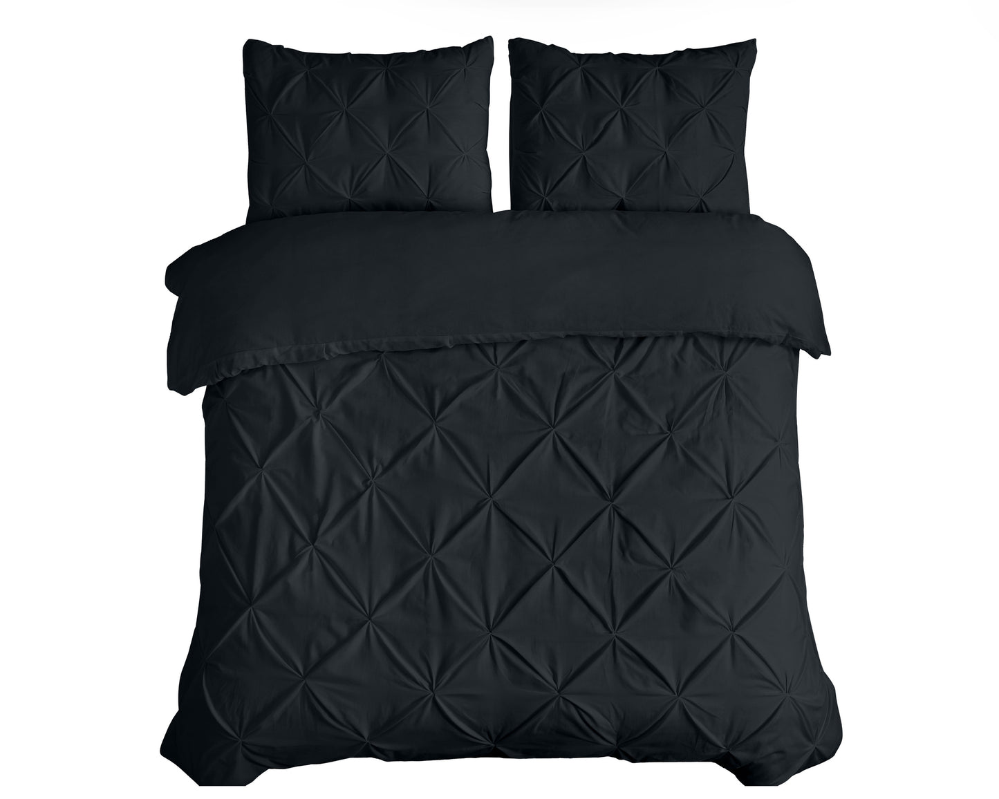 Capa de Edredão Salvador em Algodão Preto com Pintuck, 200 × 220 cm