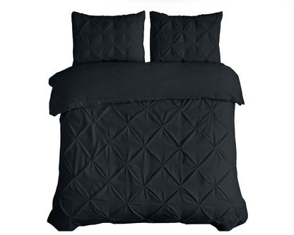 Capa de Edredão Salvador em Algodão Preto com Pintuck, 200 × 220 cm