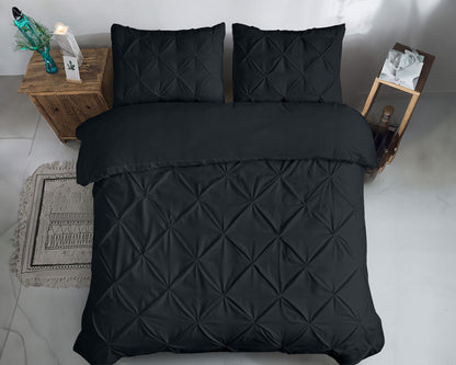 Capa de Edredão Salvador em Algodão Preto com Pintuck, 200 × 220 cm