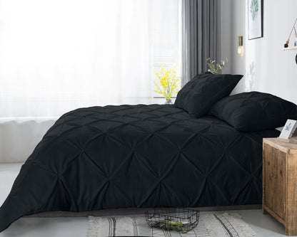 Capa de Edredão Salvador em Algodão Preto com Pintuck, 240 × 220 cm