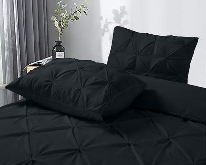 Capa de Edredão Salvador em Algodão Preto com Pintuck, 240 × 220 cm