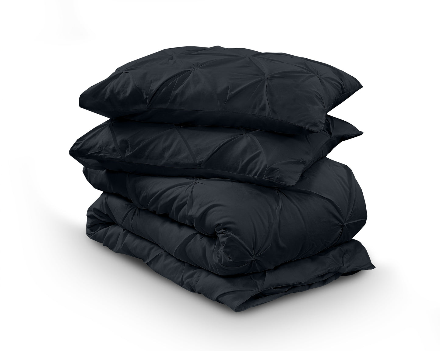 Capa de Edredão Salvador em Algodão Preto com Pintuck, 240 × 220 cm
