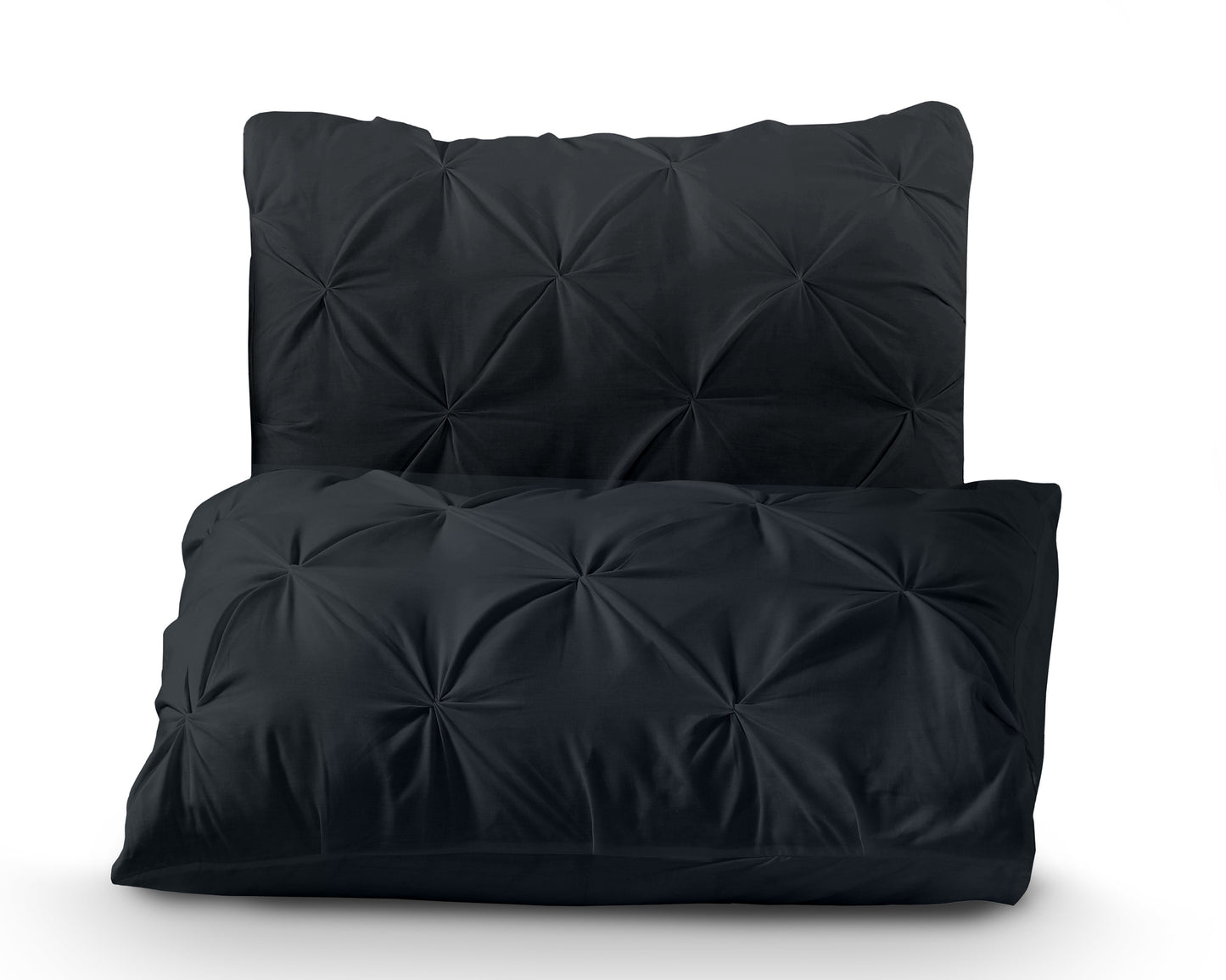 Capa de Edredão Salvador em Algodão Preto com Pintuck, 240 × 220 cm