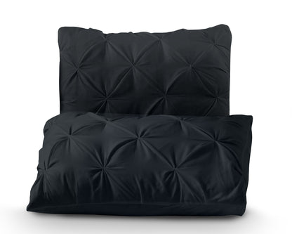 Capa de Edredão Salvador em Algodão Preto com Pintuck, 240 × 220 cm