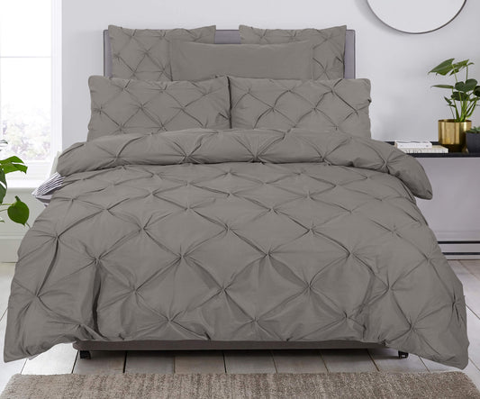 Capa de Edredão Salvador em Algodão Taupe com Pintuck, 140 × 220 cm