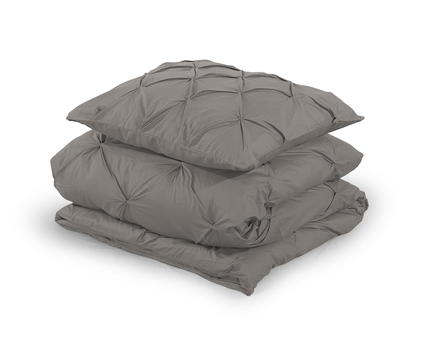 Salvador Duvet Cover in Taupe Cotton with Pintuck, 140 × 220 cm