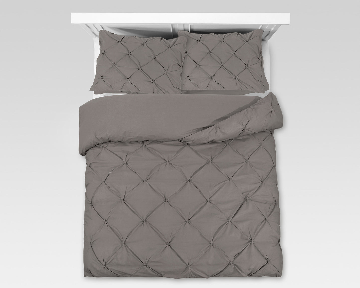 Salvador Duvet Cover in Taupe Cotton with Pintuck, 140 × 220 cm