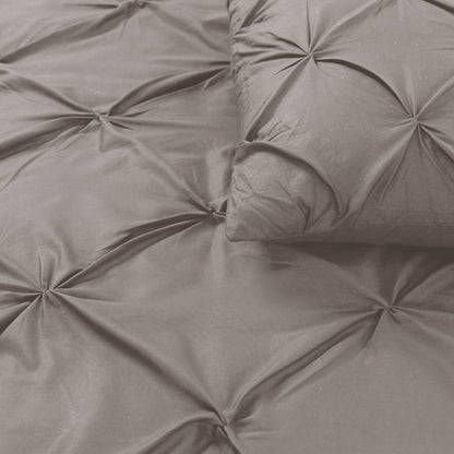 Salvador Duvet Cover in Taupe Cotton with Pintuck, 200 × 220 cm