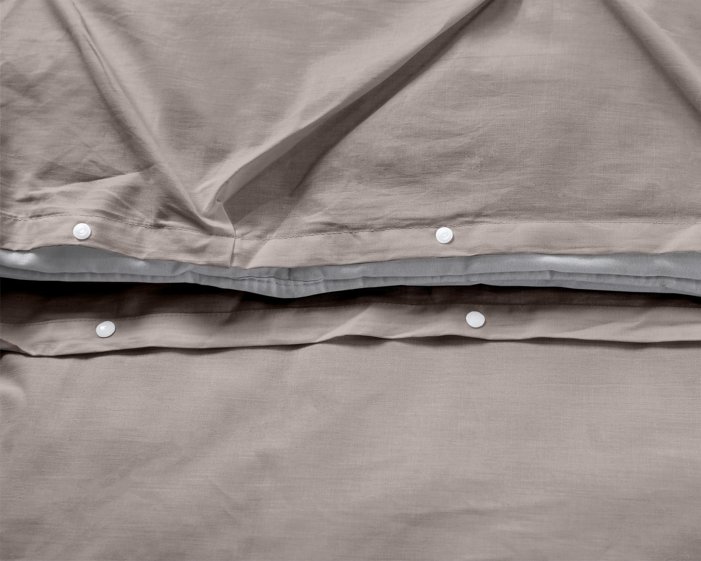Salvador Duvet Cover in Taupe Cotton with Pintuck, 200 × 220 cm