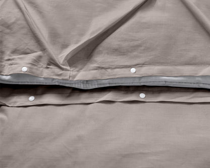 Salvador Duvet Cover in Taupe Cotton with Pintuck, 200 × 220 cm