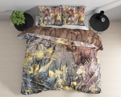 Sarda Duvet Cover in Multicolour Sateen Cotton, 200 × 220 cm