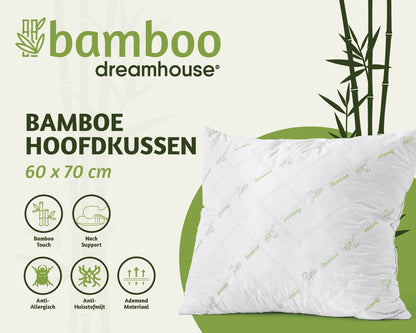 Almofada de Dormir Toque de Bambu, Branca — Pack de 2, 60 × 70 cm