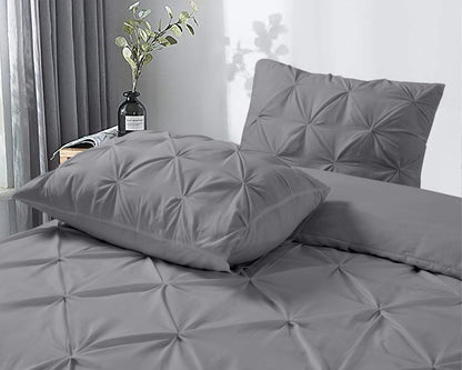Capa de Edredão Salvador em Algodão Cinzento com Pintuck, 200 × 220 cm