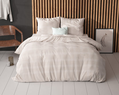 Capa de Edredão Mirela em Micropercal Bege, 140 × 220 cm