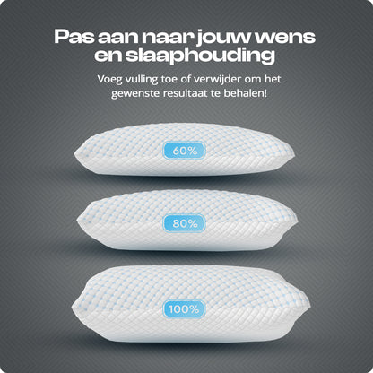 Adjustable Memory Foam Sleeping Pillow, White — 50 × 70 cm