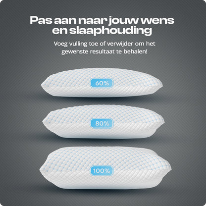Almofada de Dormir Ajustável em Espuma Viscoelástica, Branca — Conjunto de 2, 50 × 70 cm